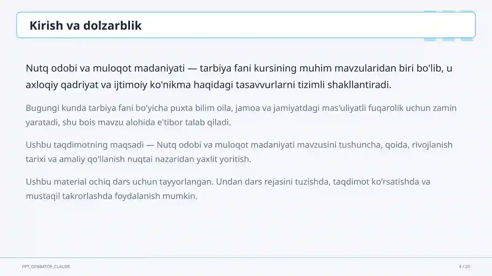 Nutq odobi va muloqot madaniyati (8-sinf) 4