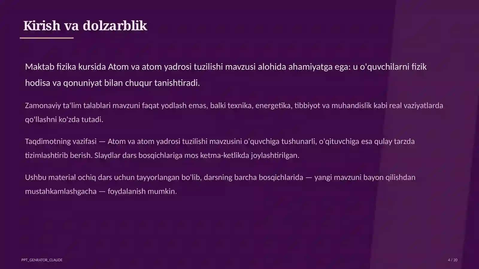 Atom va atom yadrosi tuzilishi (11-sinf) 4