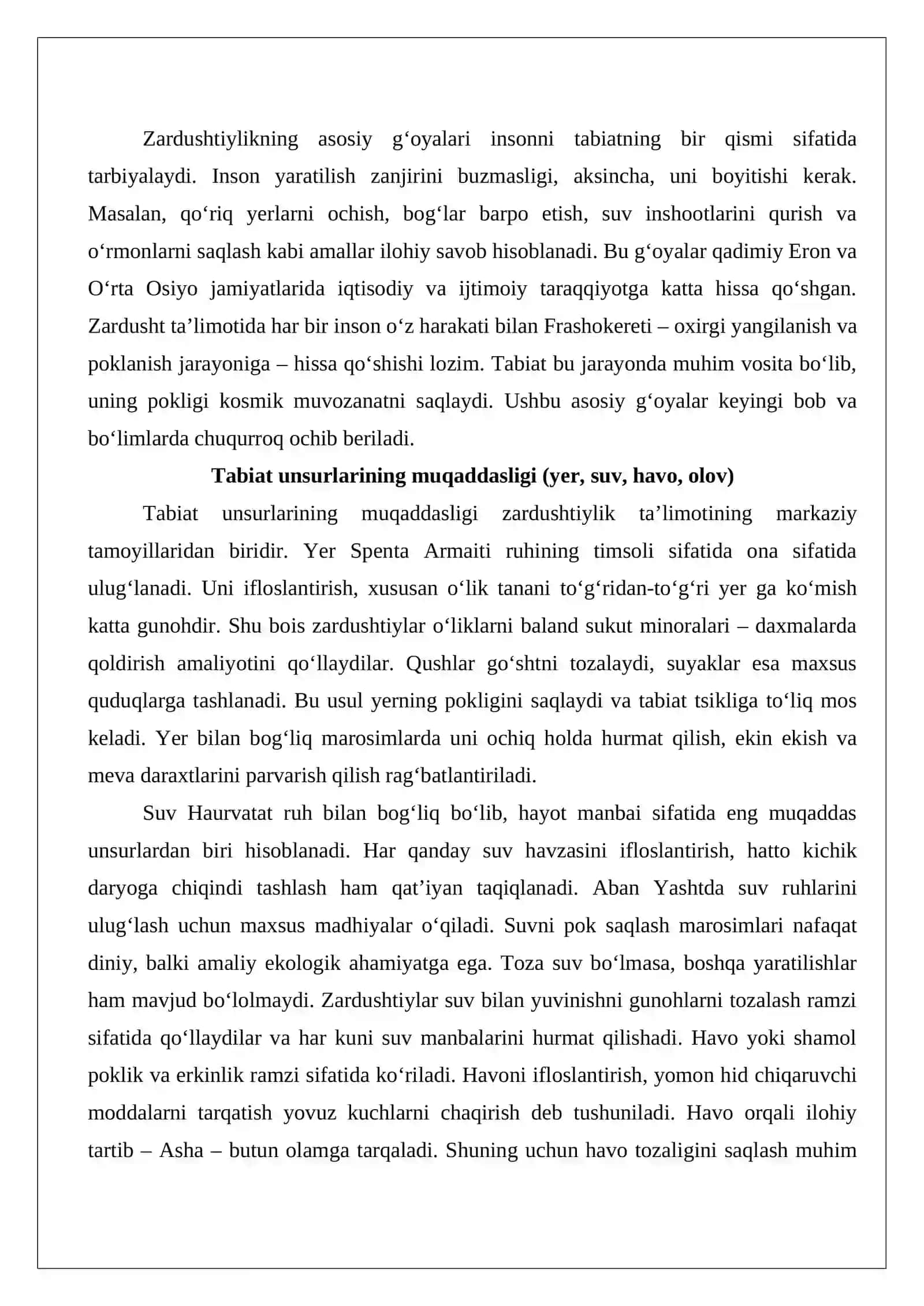 Zardushtiylikda tabiatning ulug’lanishi 4