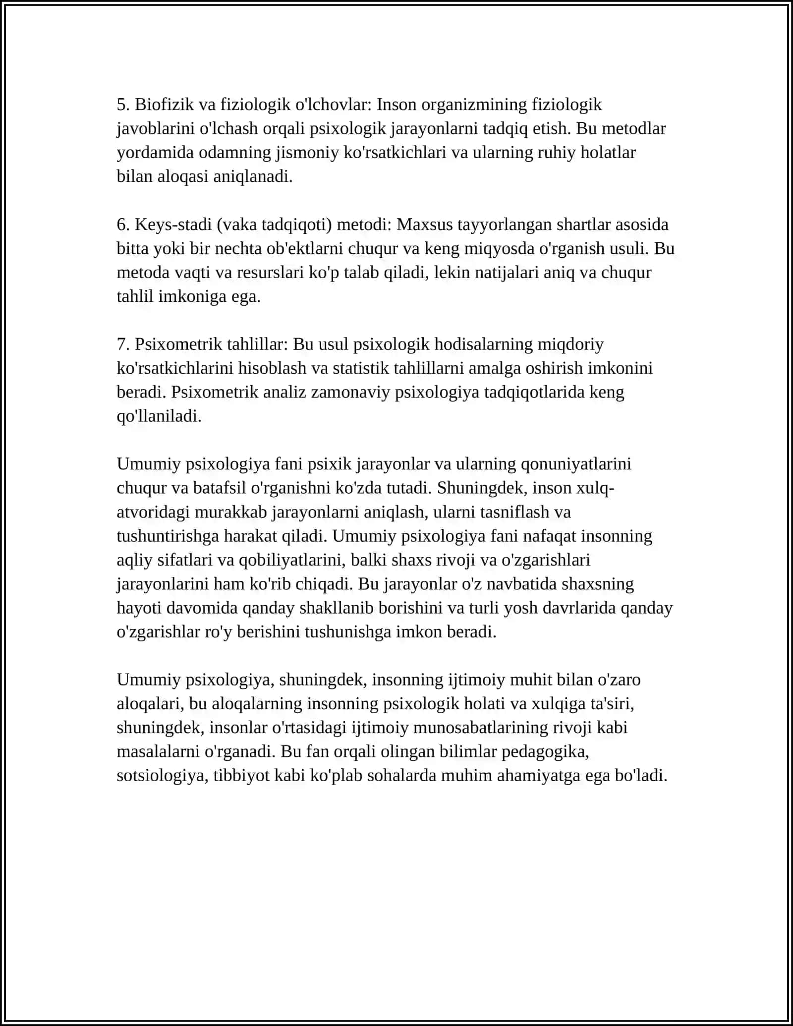 UMUMAN PSIXOLOGIYA FANI PREDMETI ILMIY TADQIQOT METODLARI 4