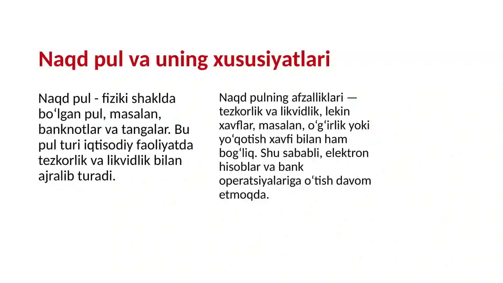 Pul mablag‘lari va hisoblashishlar hisobi 4