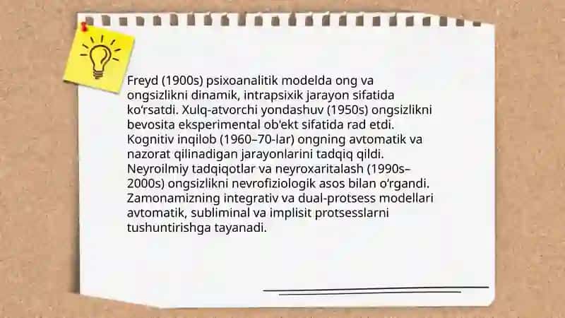 Psixologiyada ong va ongsizlik muammosi 4