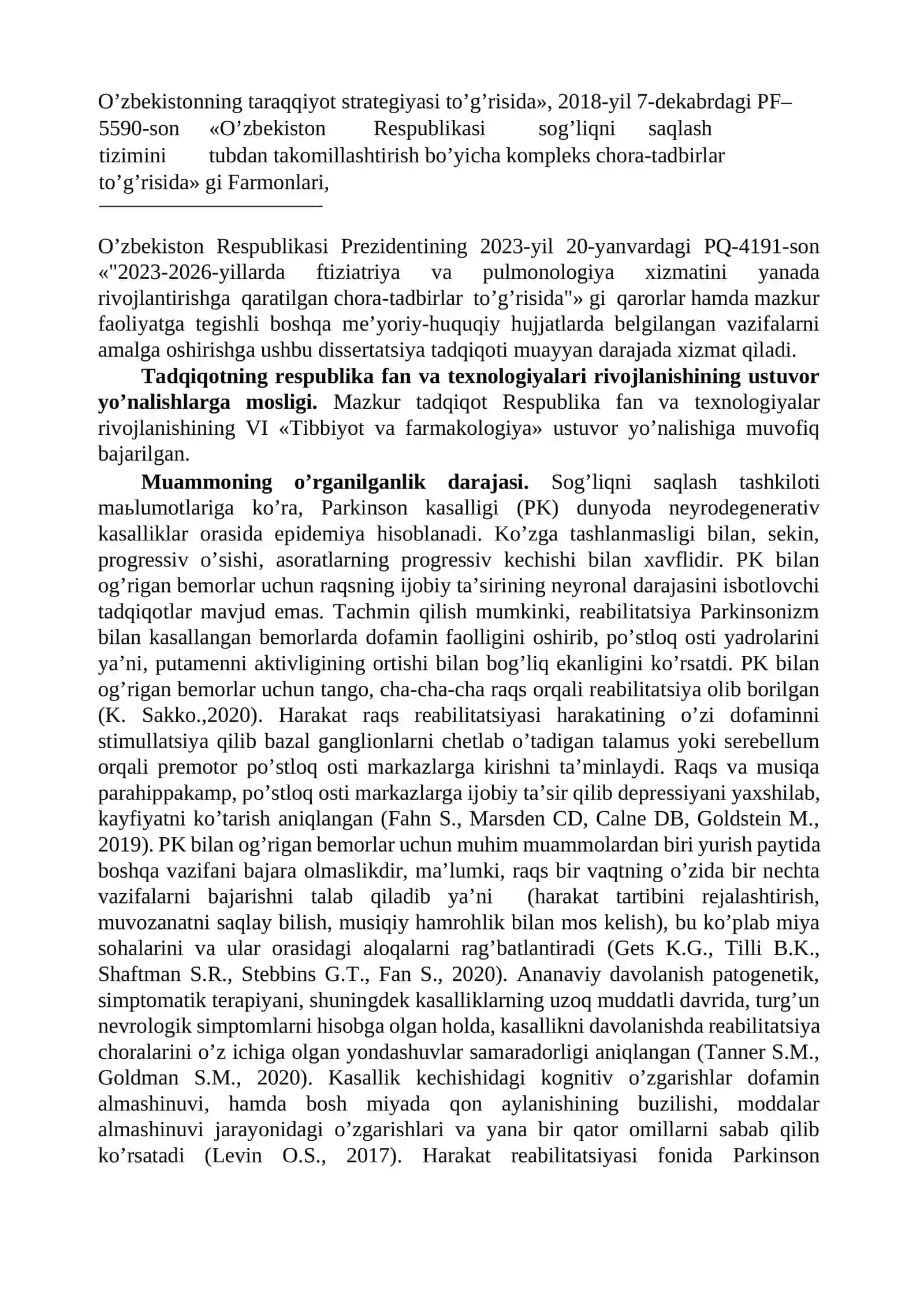 PARKINSON KASALLIGI BILAN OGʻRIGAN BEMORLARDA 4
