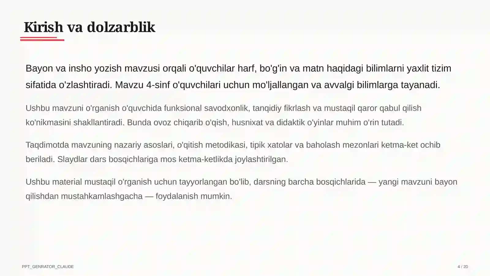 Bayon va insho yozish (4-sinf) 4