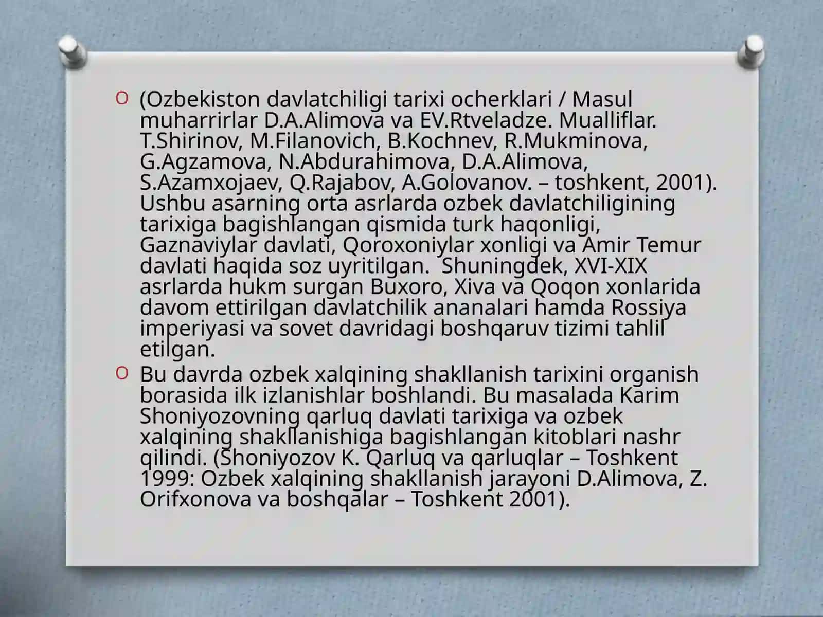 O’zbekiston davlatchiligi tarixi va uni o’rganishning dolzarb muammolari 4