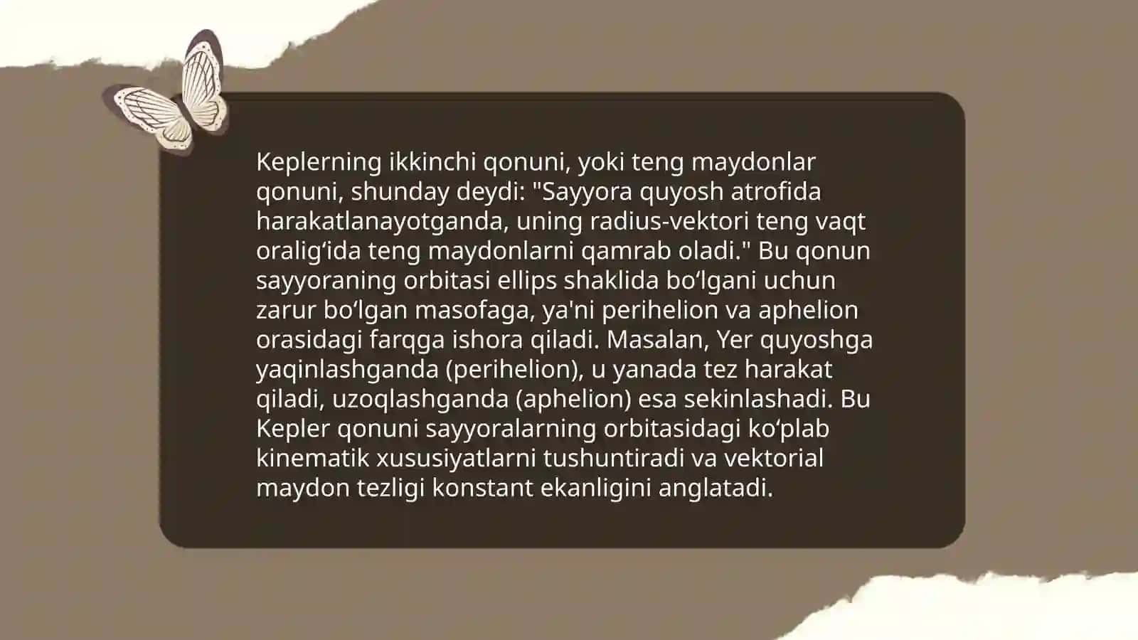 Kepler qonunlari va ularning amaliy qollanilishi 4