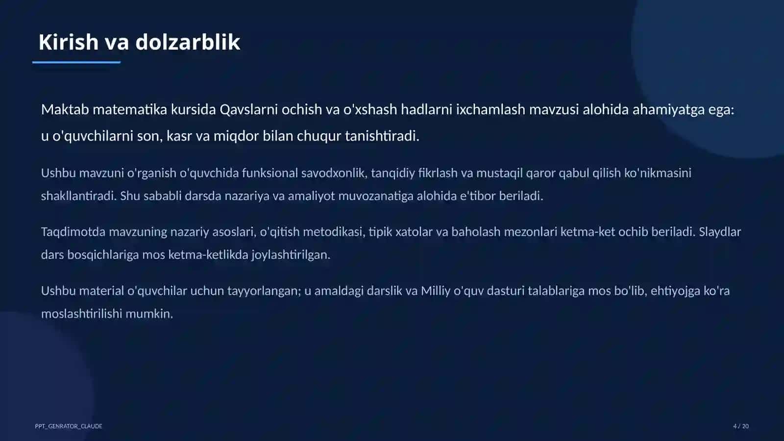Qavslarni ochish va o'xshash hadlarni ixchamlash (6-sinf) 4