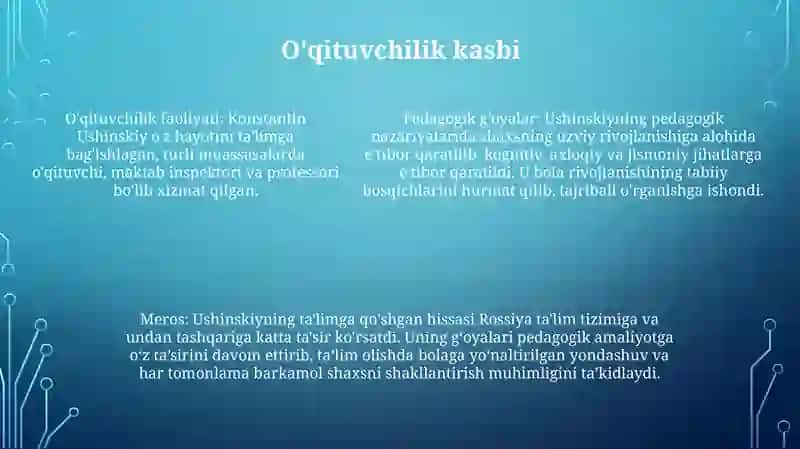 Konstantin Demetriy Ushiniskiyning Pedagogik GʻOyalari 4