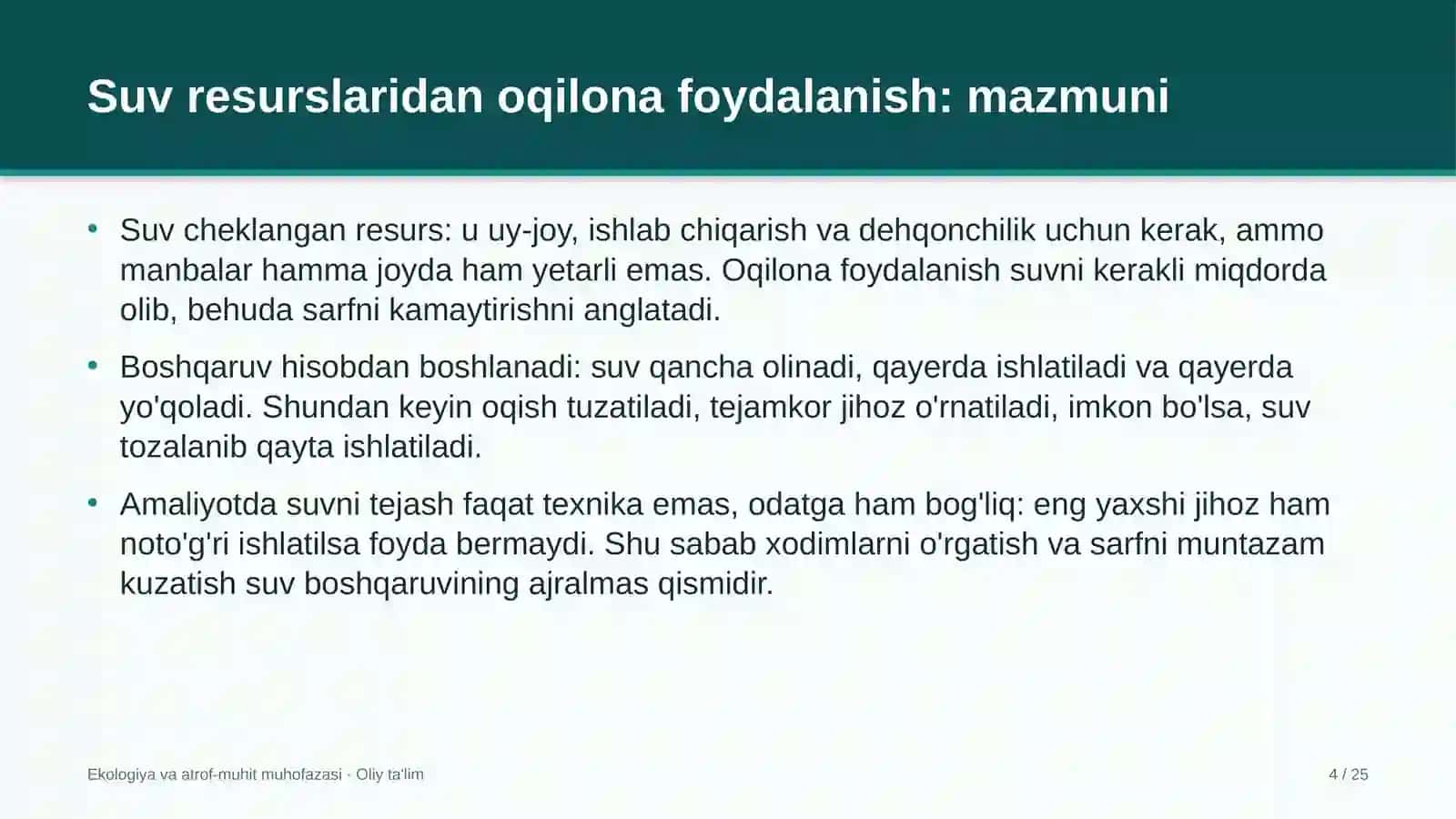Choyxonalarda suv resurslaridan oqilona foydalanish 4