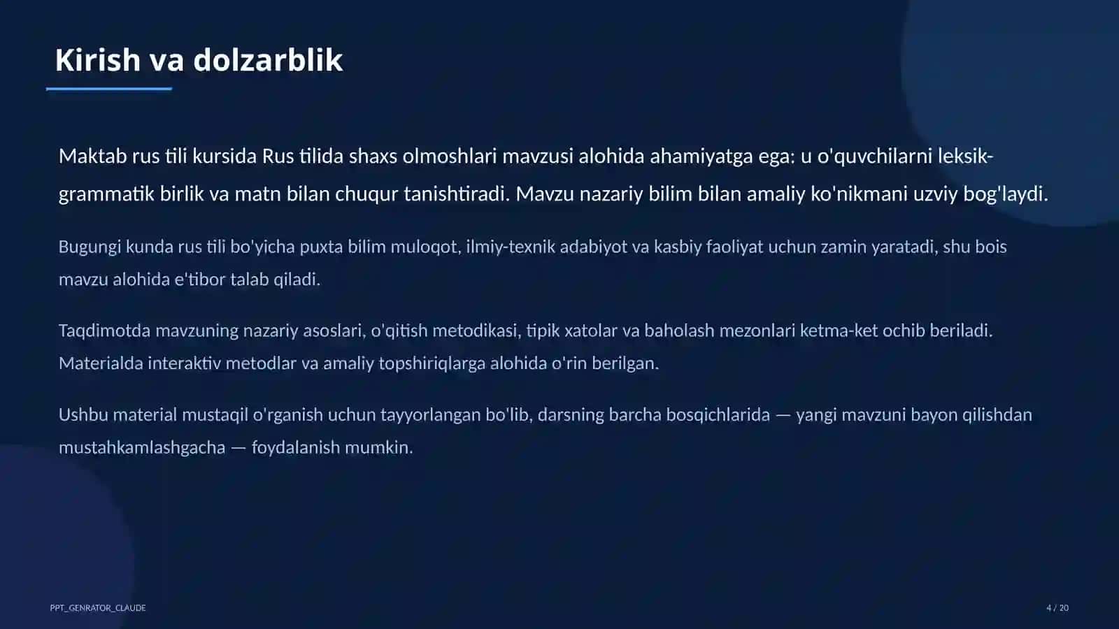 Rus tilida shaxs olmoshlari (5-sinf) 4
