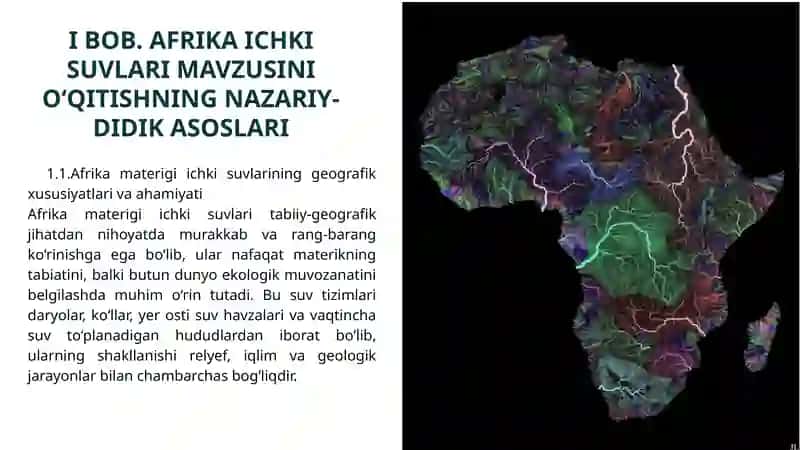 Afrika materigi ichki suvlari mavzusini o‘qitish metodikasi 4