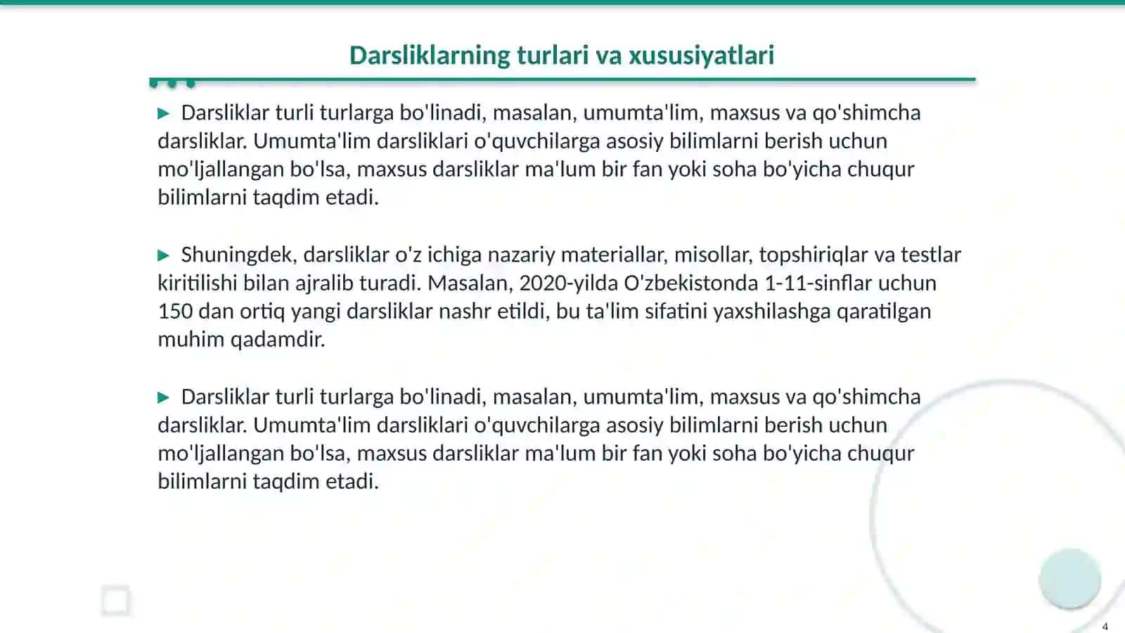 Darsliklar 4