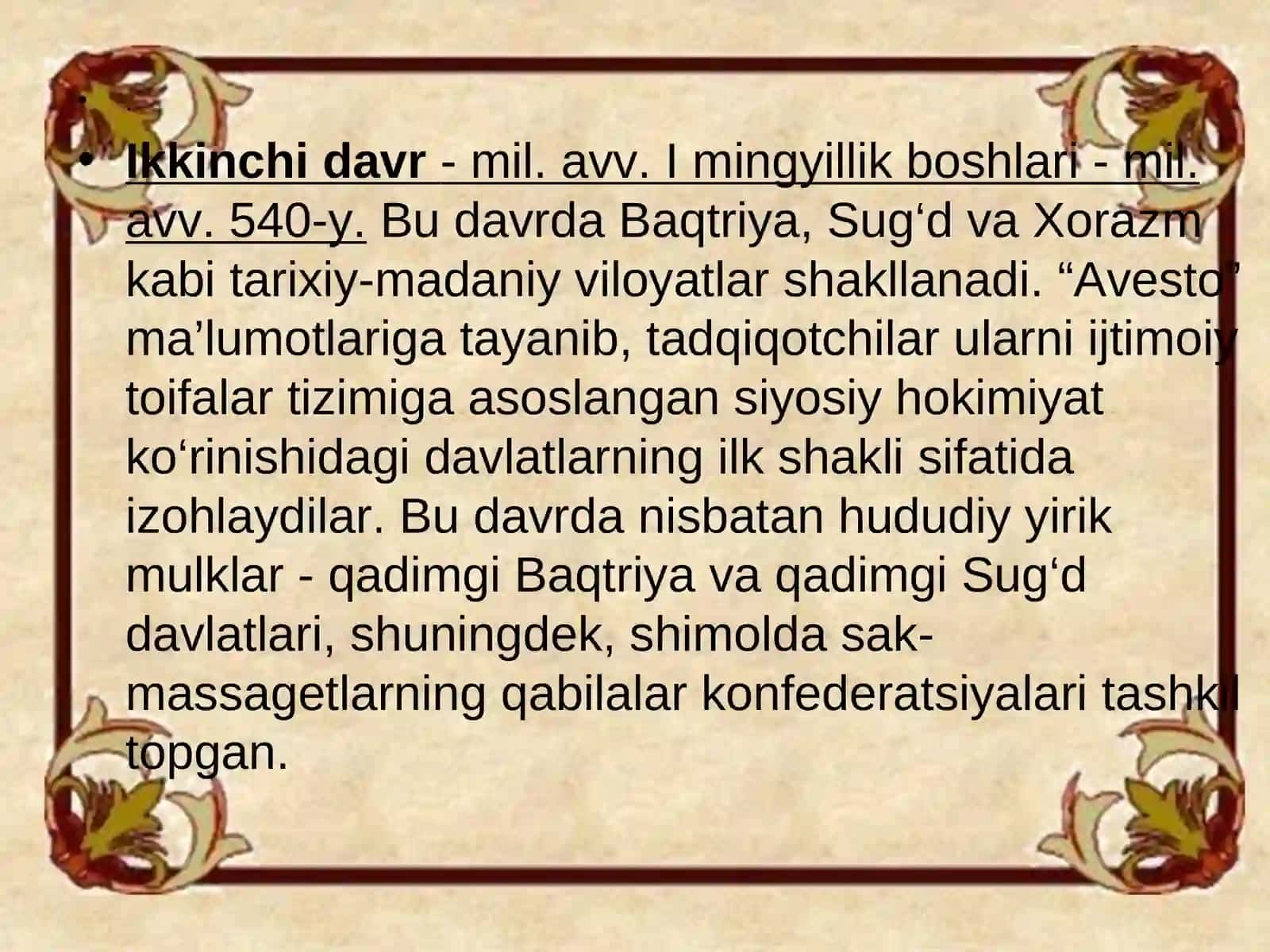 O‘zbekiston davlatchiliginingshakllanish asoslari 4