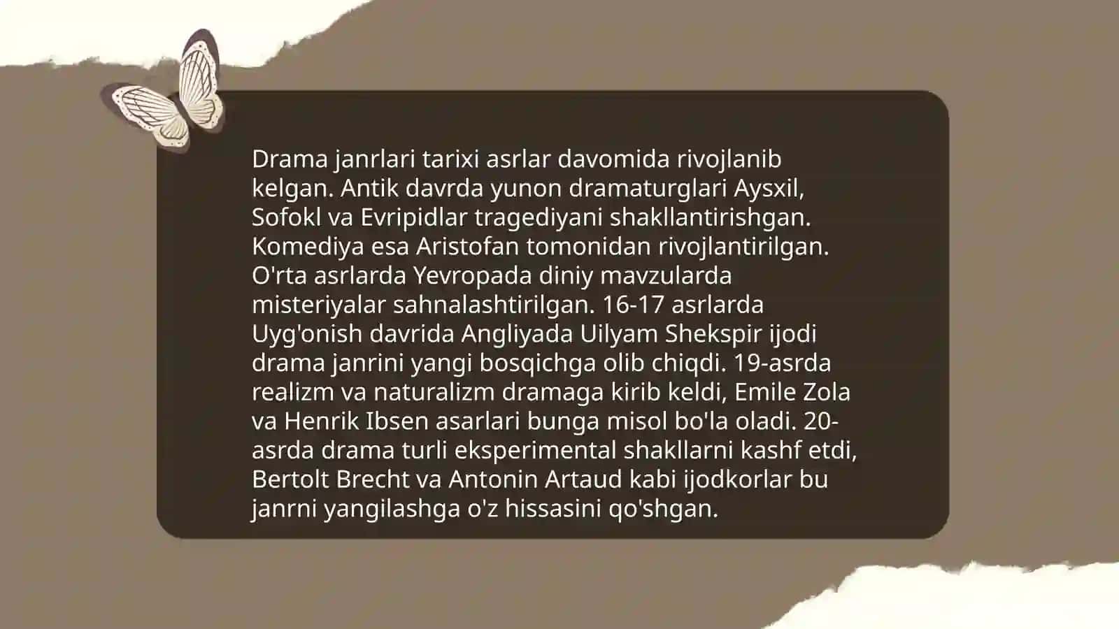 Dramatik tur va uning janrlari 4