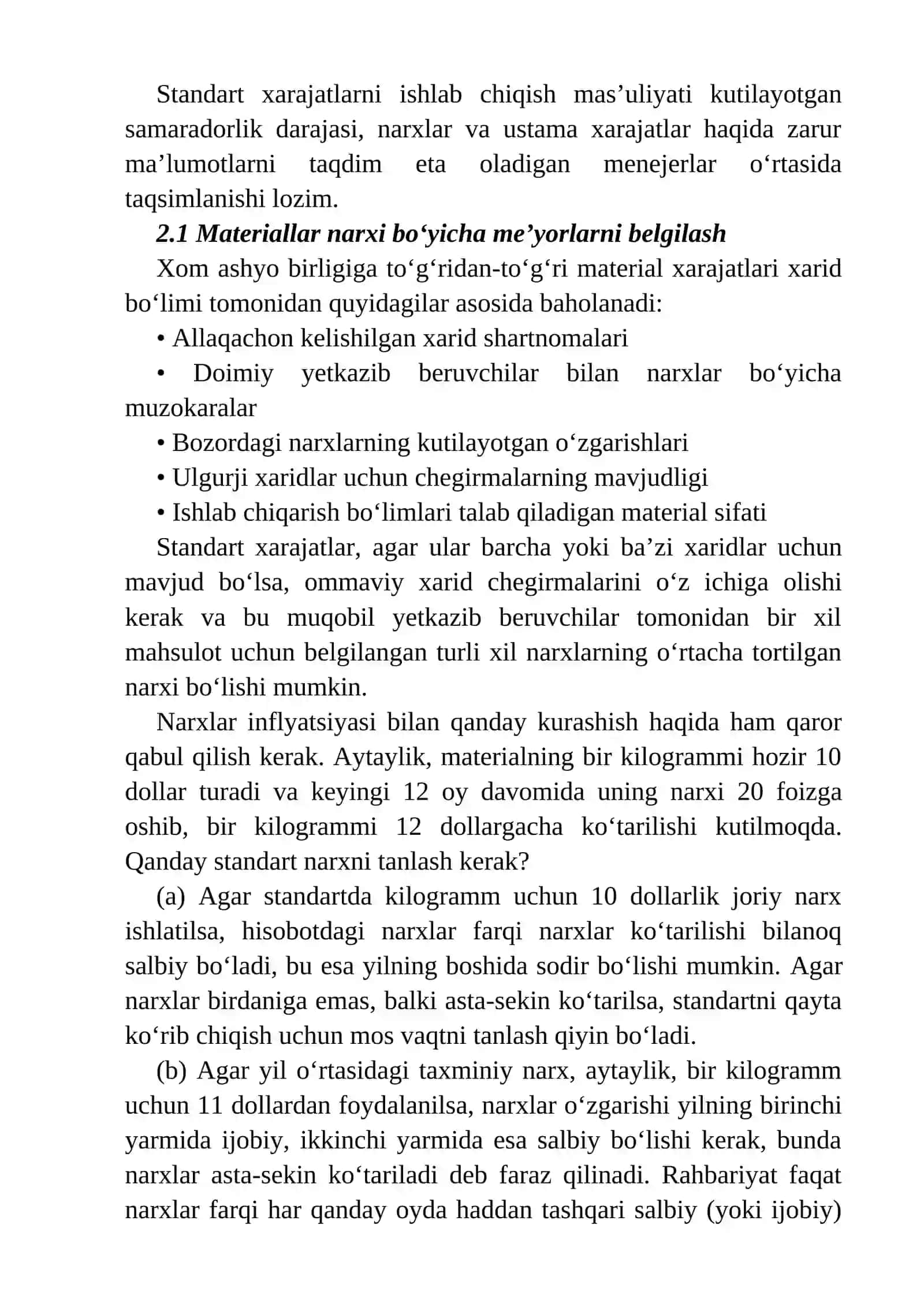 Byudjetlashtirish va standart kalkulyatsiya 4