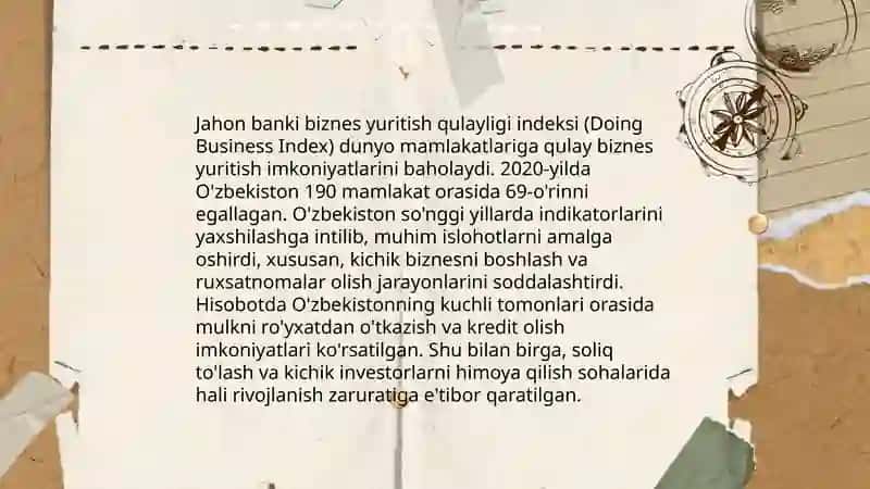 Uzbekiston ijtimoiy siyosiy iqtisodiy va madaniy hayotida ròy berayotgan òzgarishlarning xalqaro reyting va indekslarda aks etishi 4