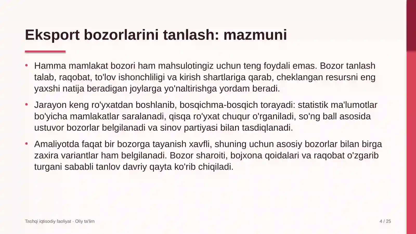 Yilqichilikda eksport bozorlarini tanlash 4
