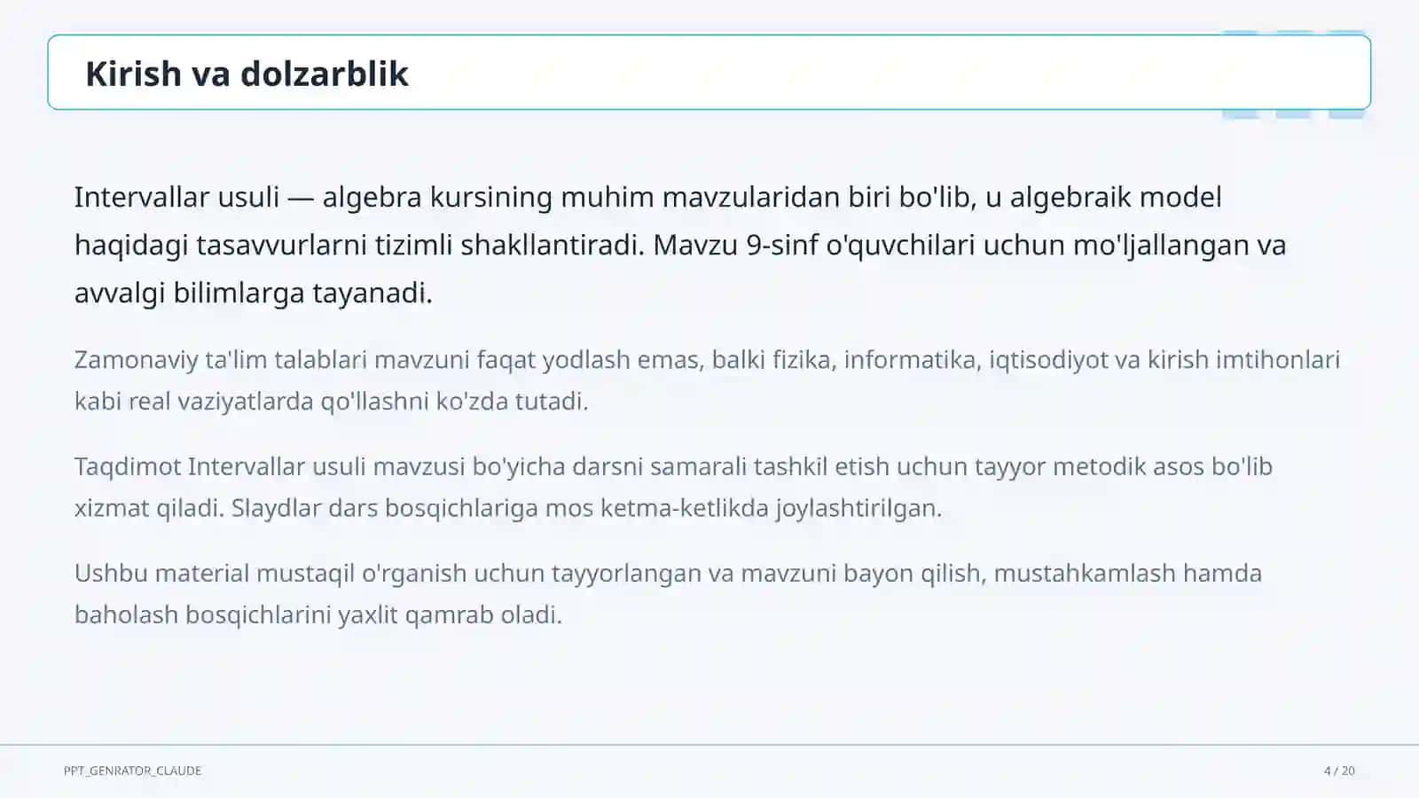 Intervallar usuli (9-sinf) 4