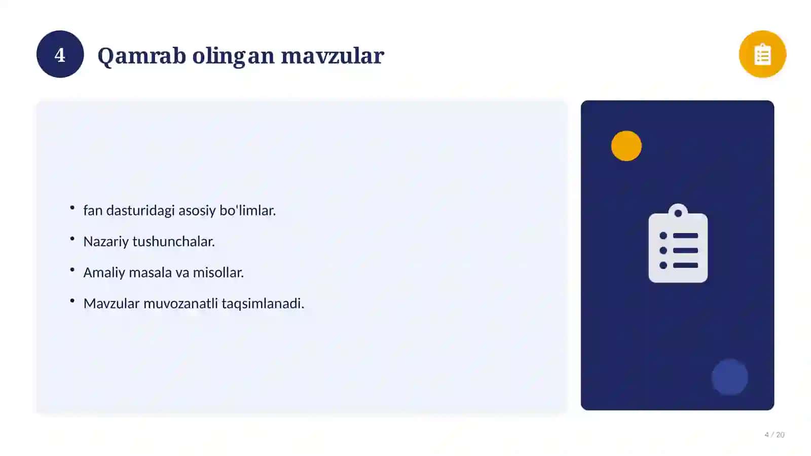 Informatika fanidan 3-sinf: test savollari to'plami 4