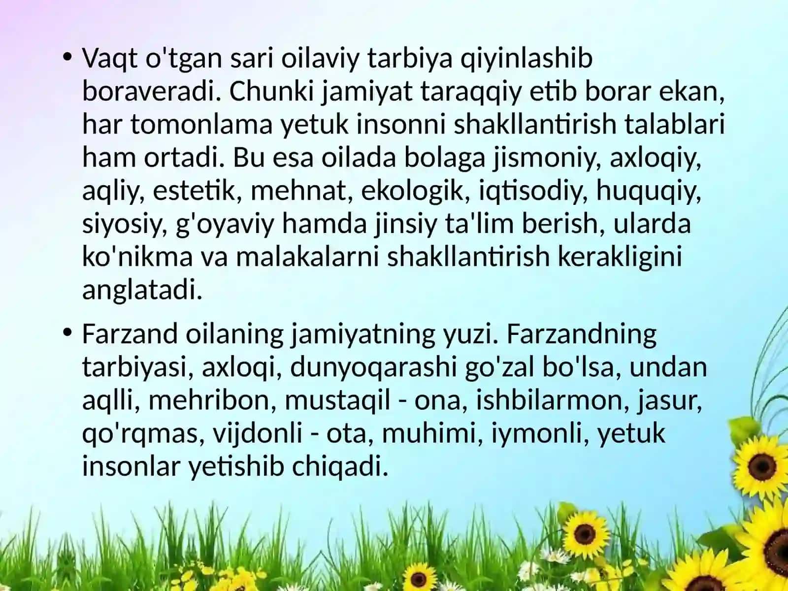 Oilada tarbiya asoslari 4