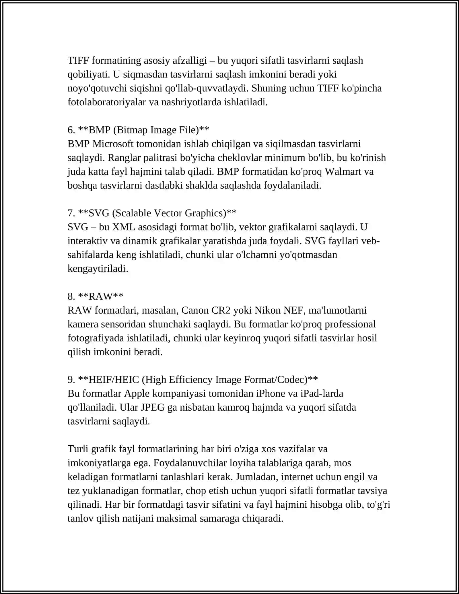 GRAFIK FAYLLARNING FORMATLARI 4