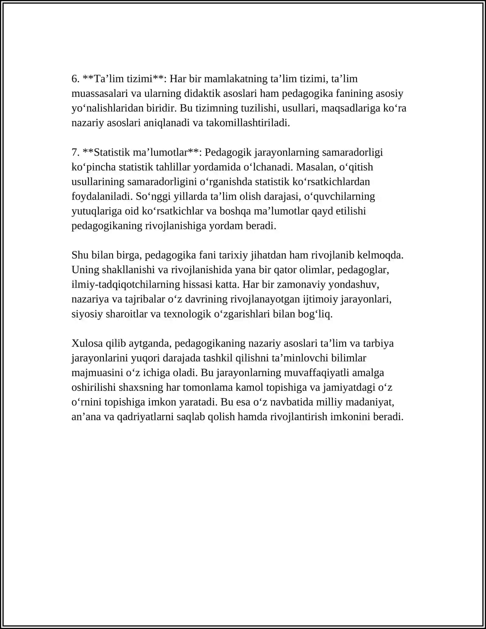 OGʻABEK NAZAROV OTABEK OʻGʻLI 1-KURS 101-GURUH PEDAGOGIKA 4
