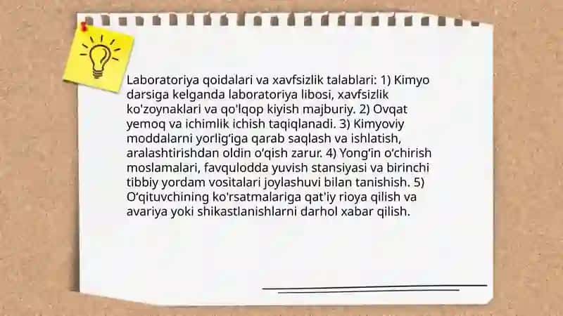 Kimyo xonasi (Maktab kimyo xonasi bilan tanishish) 4