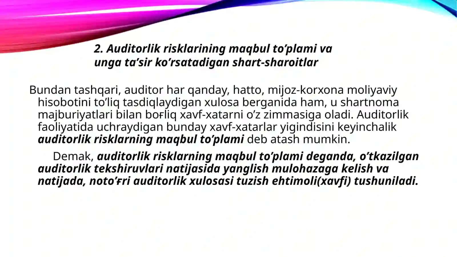 Bank auditisifati nazorat qilish 4