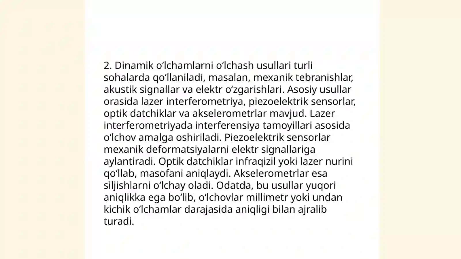 Statik oʻlchamlarni oʻlchash usullari 4