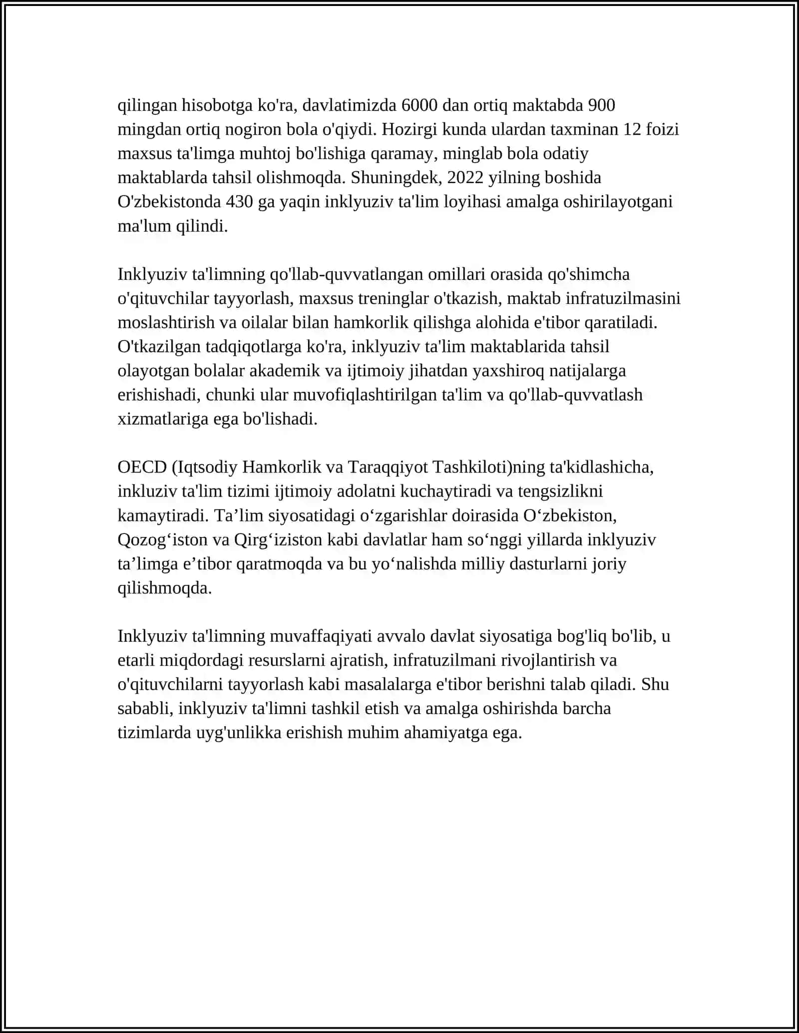 INKLYUZIV TA'LIM KURSINING PREDMETI MAQSADI VA VAZIFALARI 4