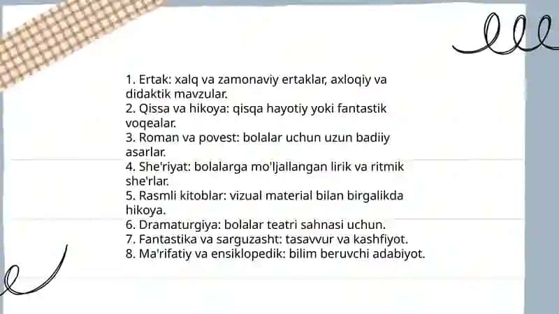 Chet el bolalar adabiyotining umumiy tahlili 4