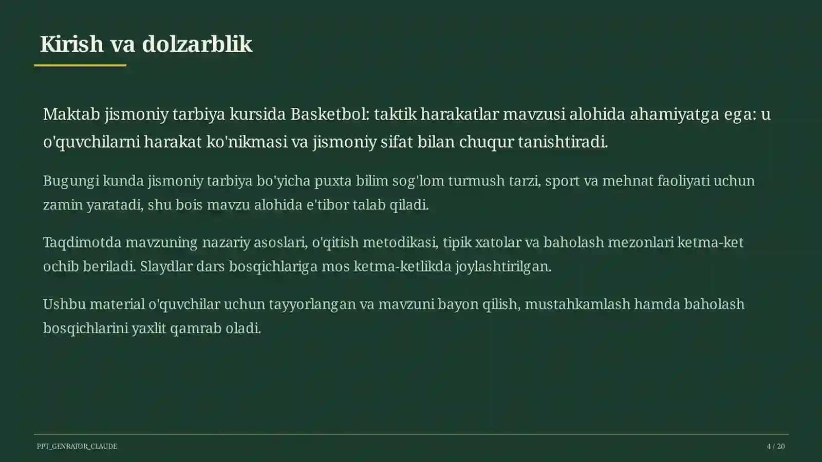 Basketbol: taktik harakatlar (8-sinf) 4