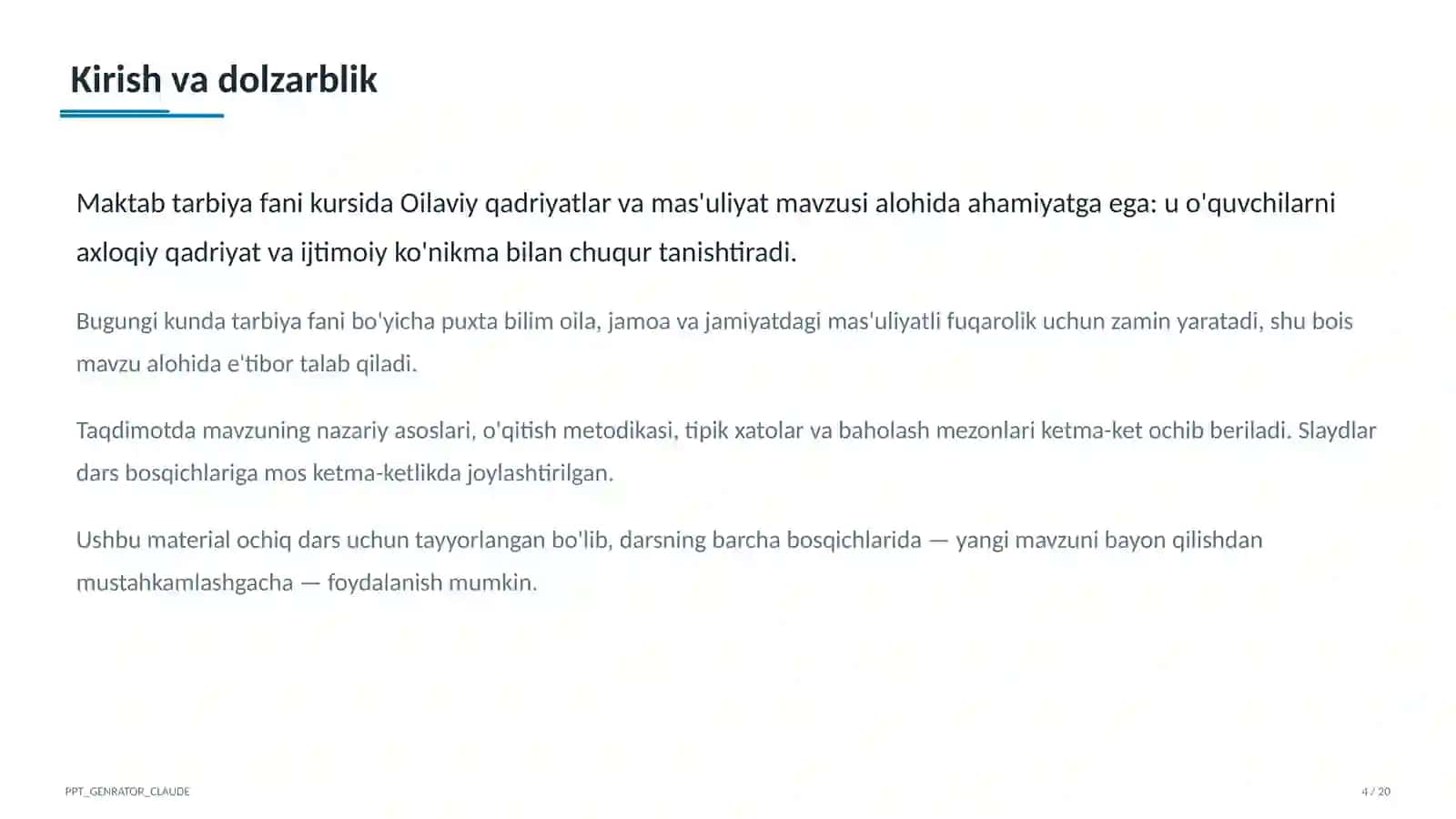 Oilaviy qadriyatlar va mas'uliyat (10-sinf) 4