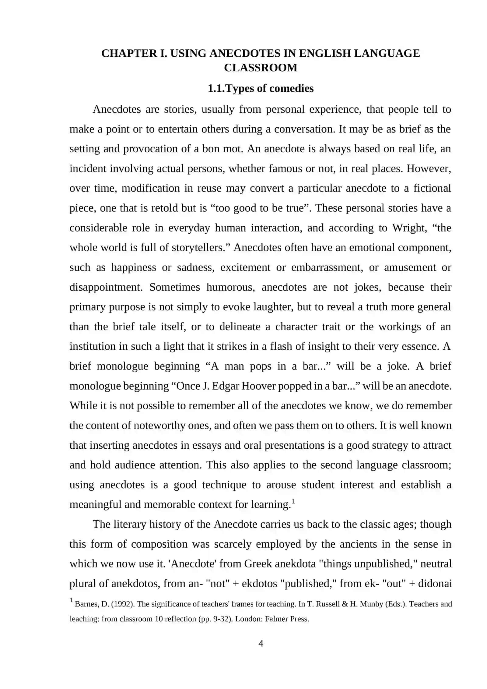 Effective methods of teaching the features of comedies in English classes on the material of literary works 4