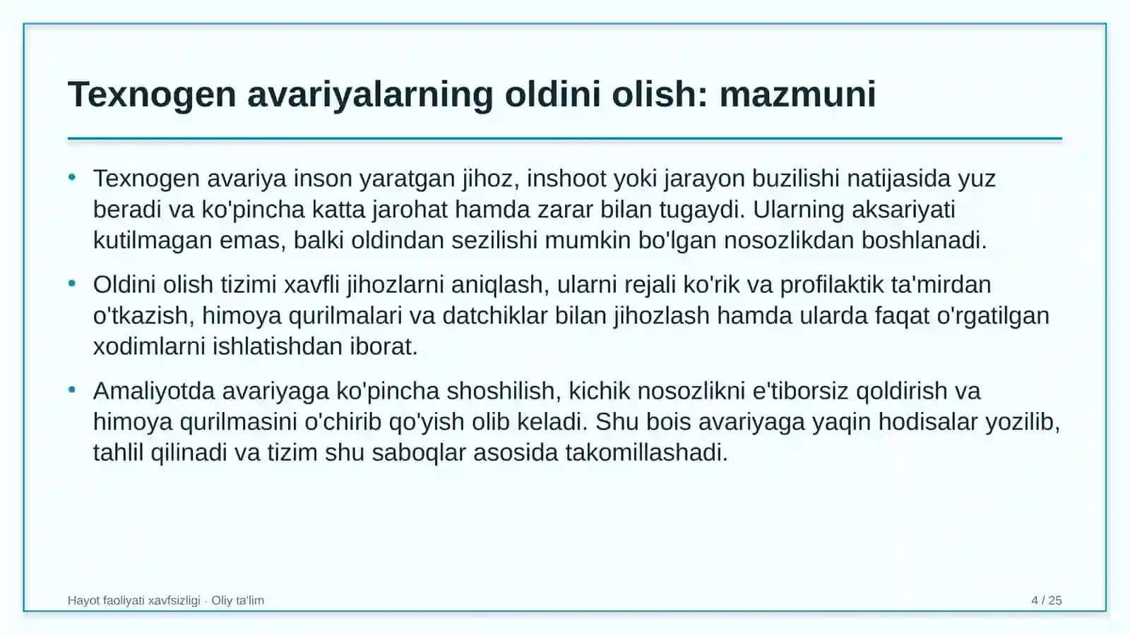 supermarketlar tarmog'ida texnogen avariyalarning oldini olish 8562 4