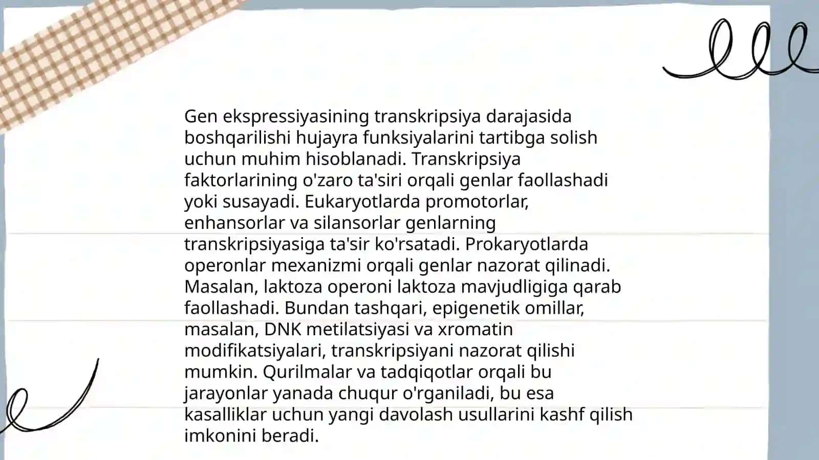 Genlar funktsiyalarini boshqarish turlari 4