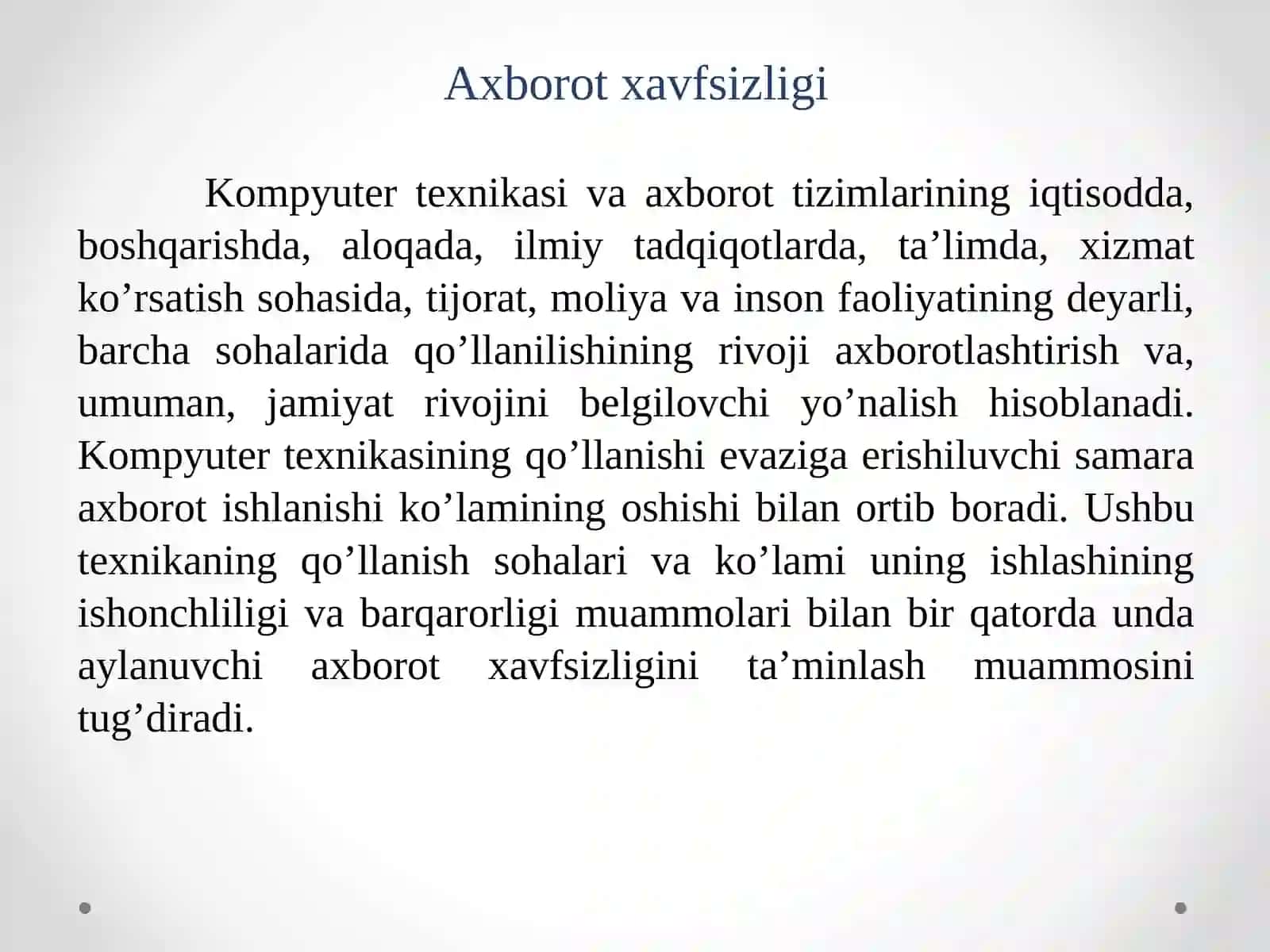 Axborot xafvsizligi asoslari 4