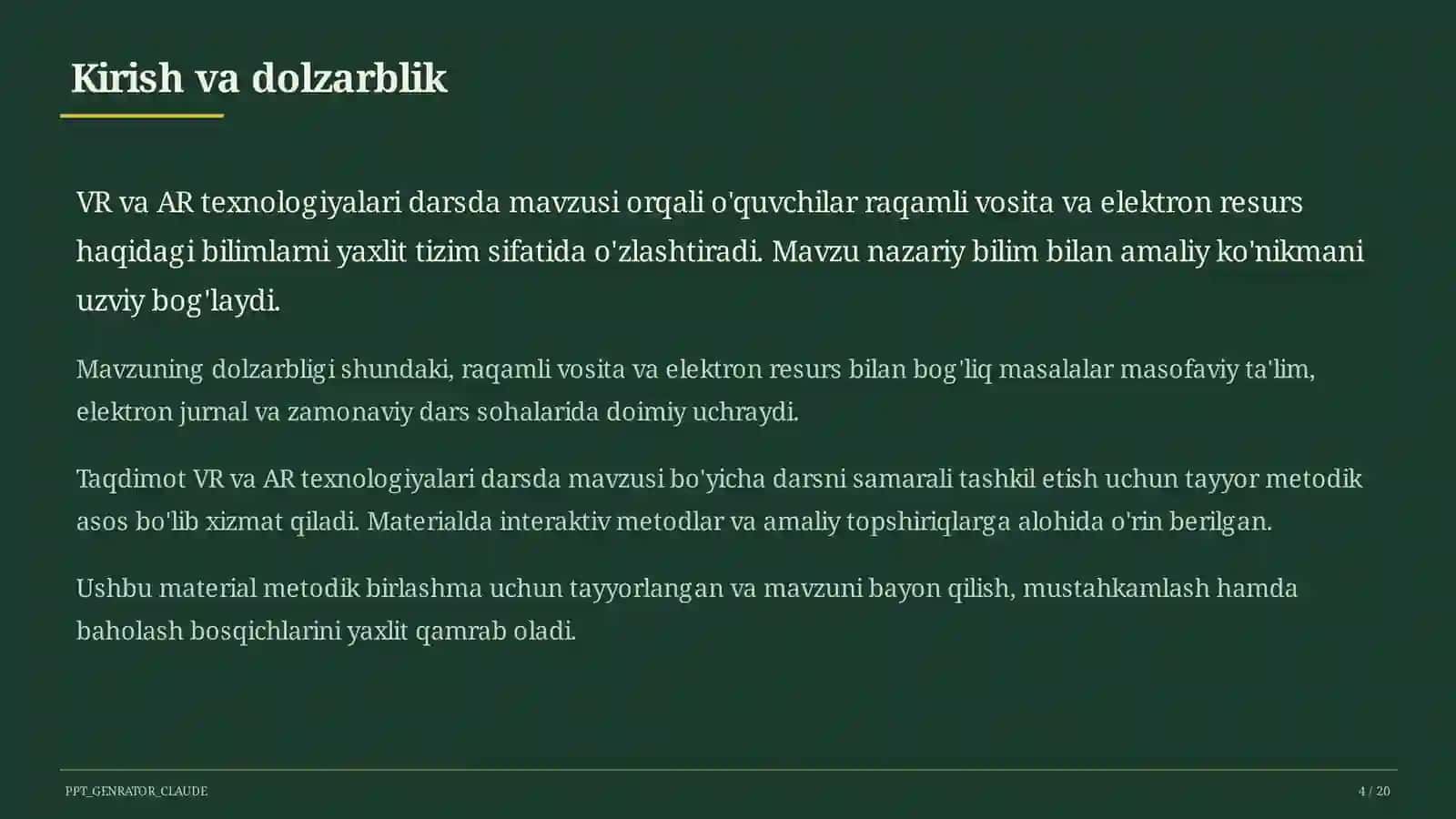 VR va AR texnologiyalari darsda 4