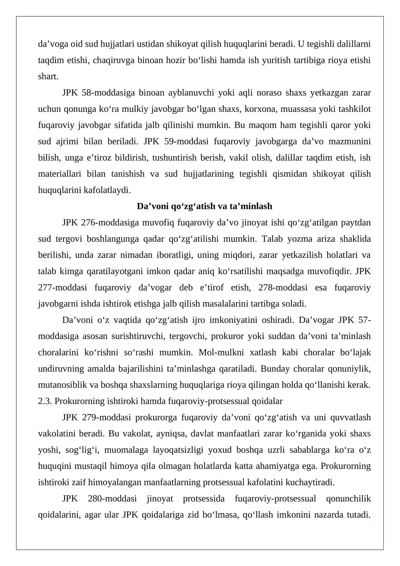 Jinoyat protsessida fuqaroviy da’vo 4