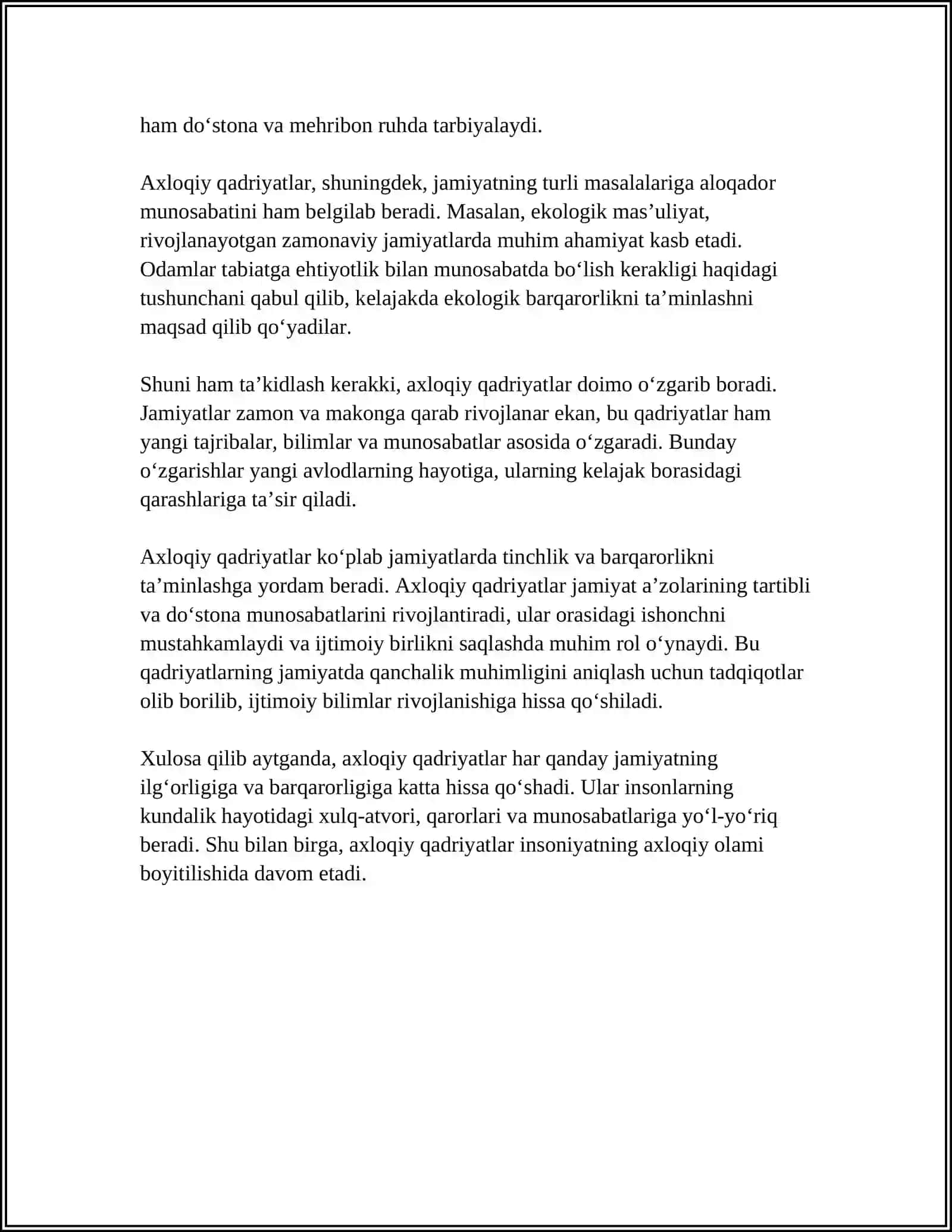 DIN VA AXLOQIY QADRIYATLAR OʻRTASIDAGI BOGʻLIQLIK 4