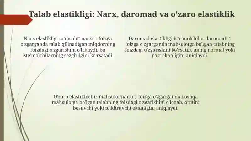 Elastiklik tushunchasi va uning ahamiyati 4