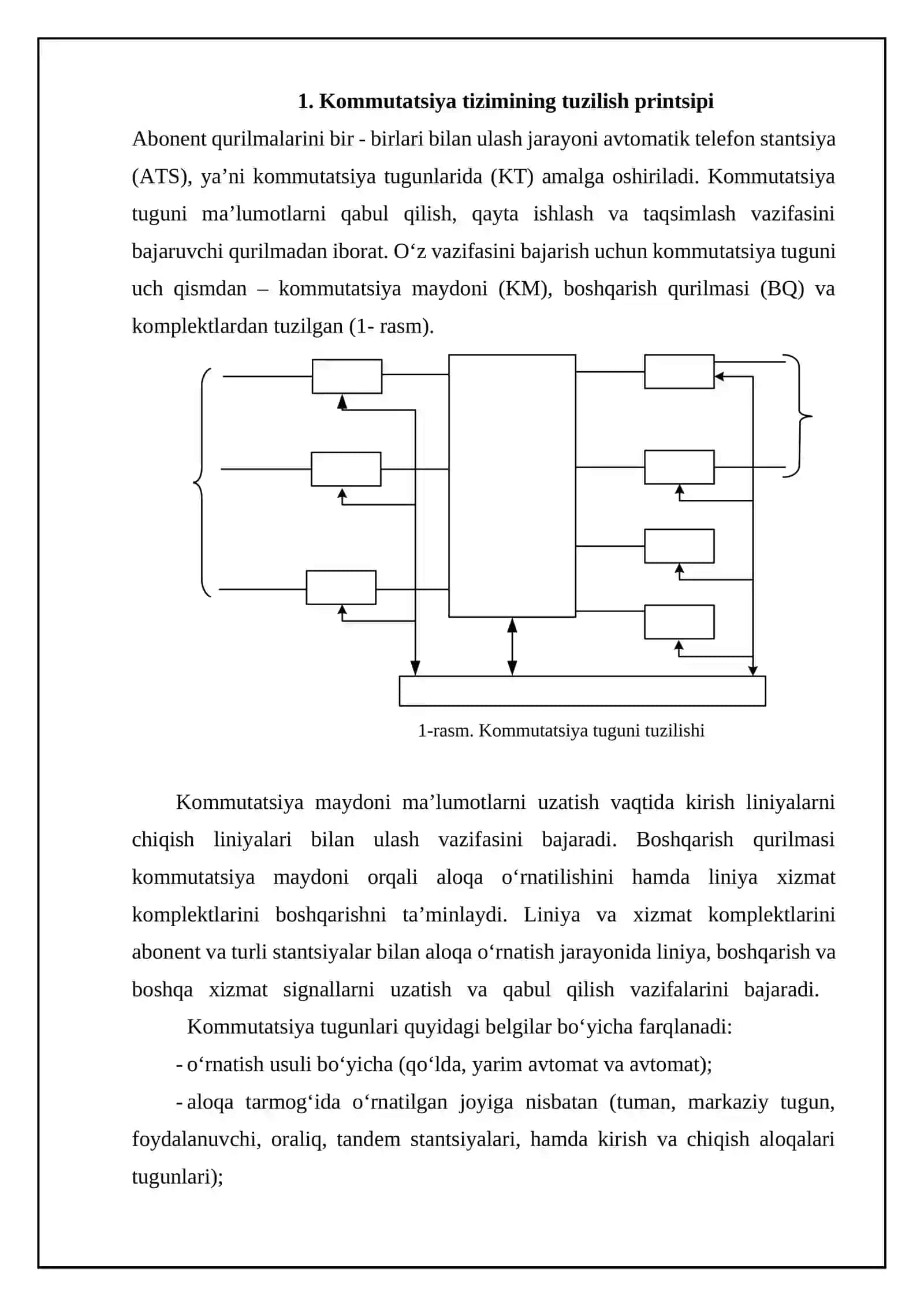 Kommutatsiya tizimlariga hizmat ko‘rsatish asoslari 4