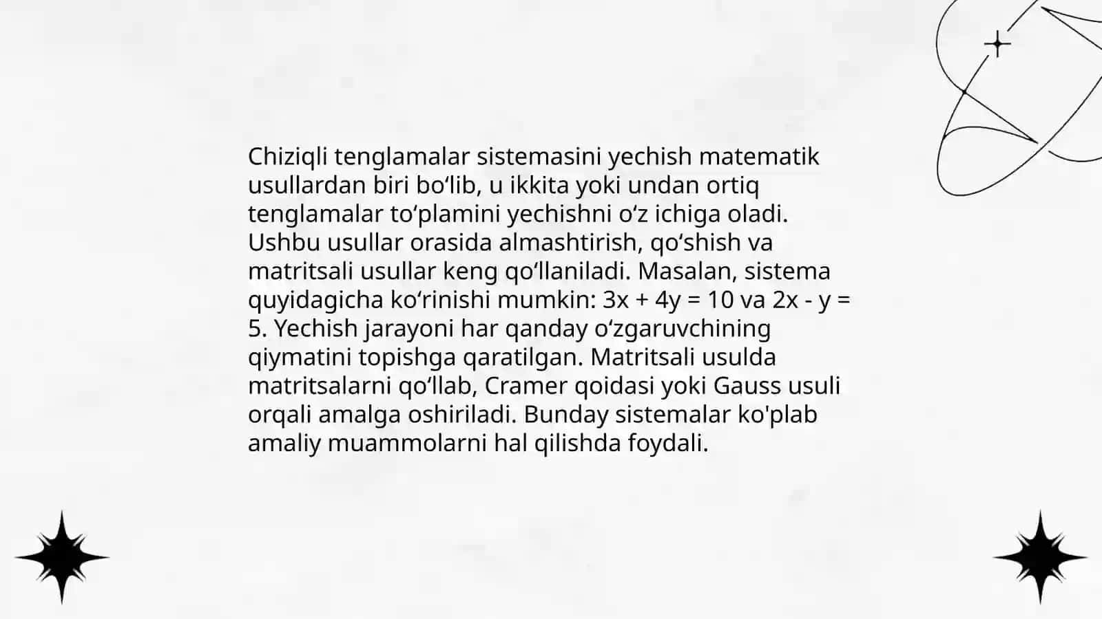 Gauss va Kramer usullari 4