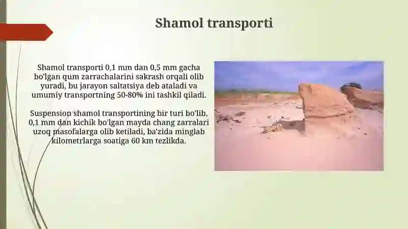 Eolian jarayonlariga ta'sir etuvchi omillar va ularning ahamiyati 4