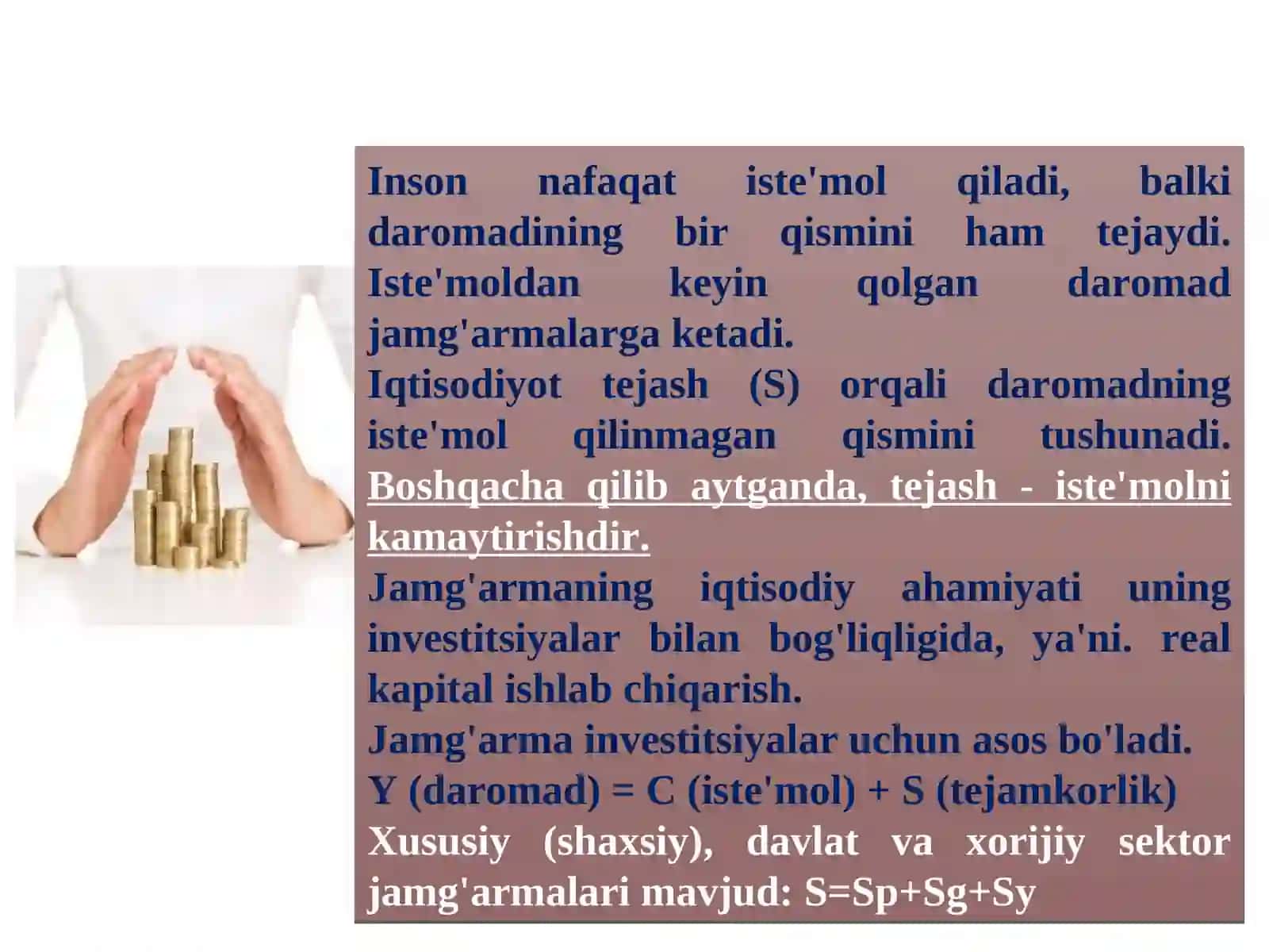 Iste’mol, jamg‘arish va investitsiya 4