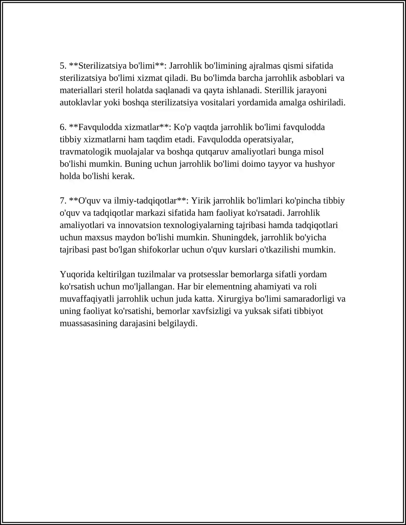 XIRURGIYA BOLIMI TUZILMASI VA UNI ISHINI TASHKIL QILISH 4