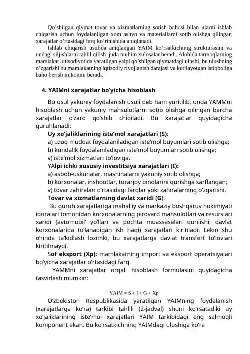 Milliy iqtisodiyotning oʼlchamlari va tarkibi 4