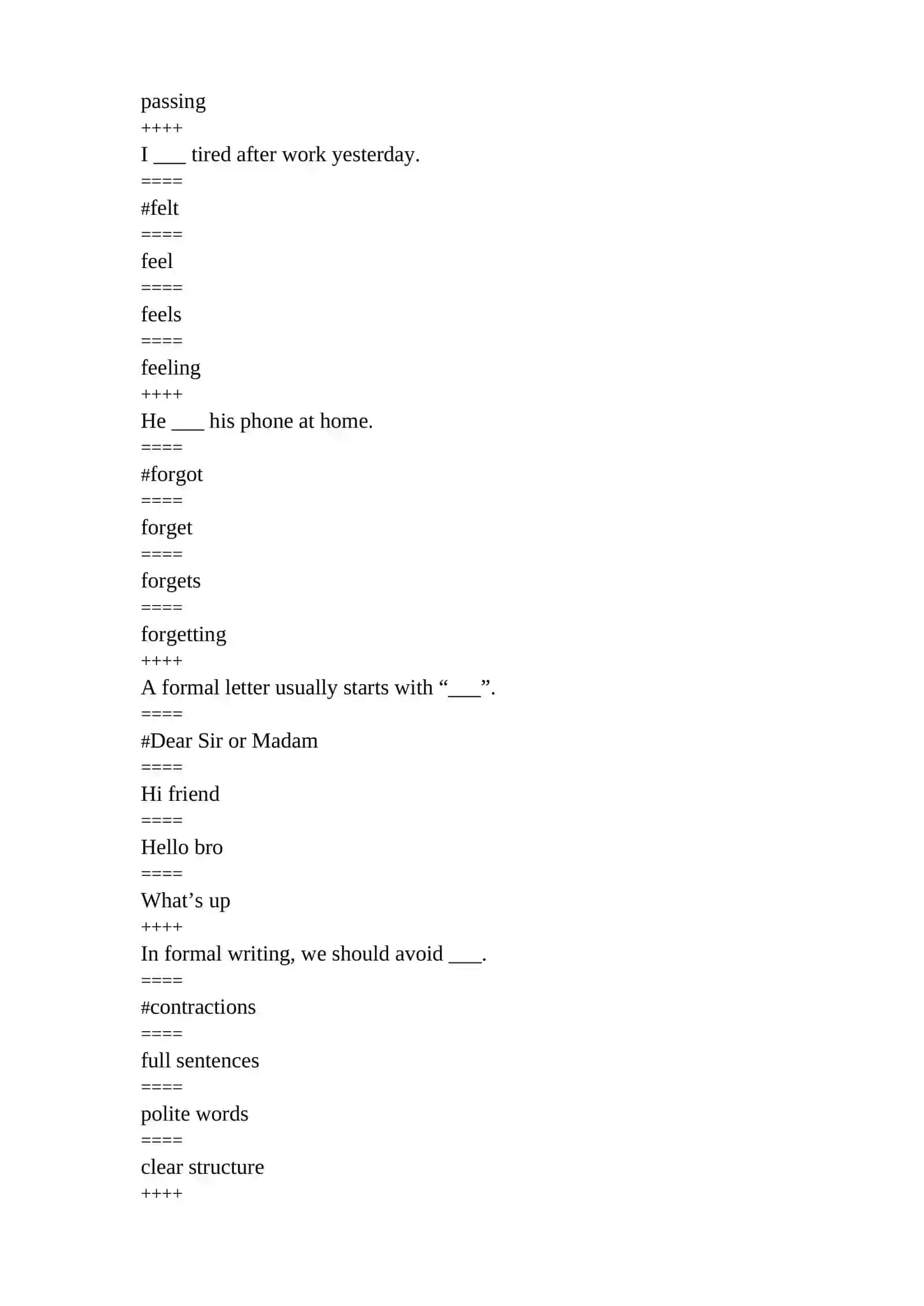 ingliz tili test 4