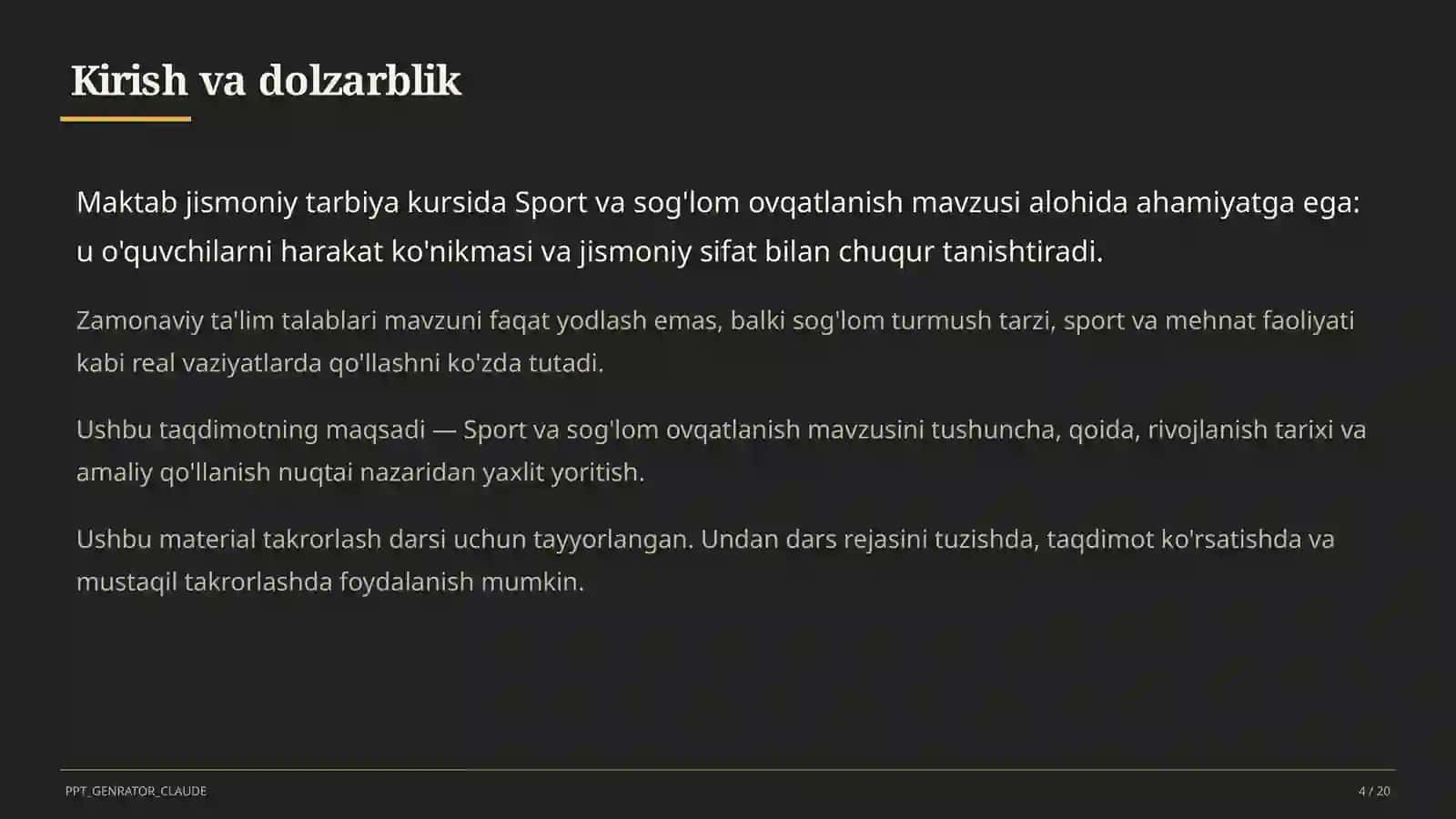 Sport va sog'lom ovqatlanish (8-sinf) 4