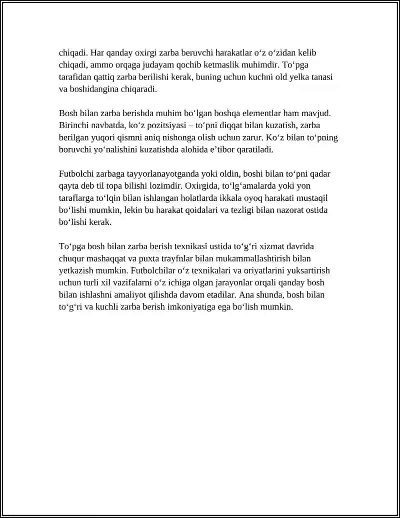 TOʻPGA BOSH BILAN ZARBA BERISH TEXNIKASI 4